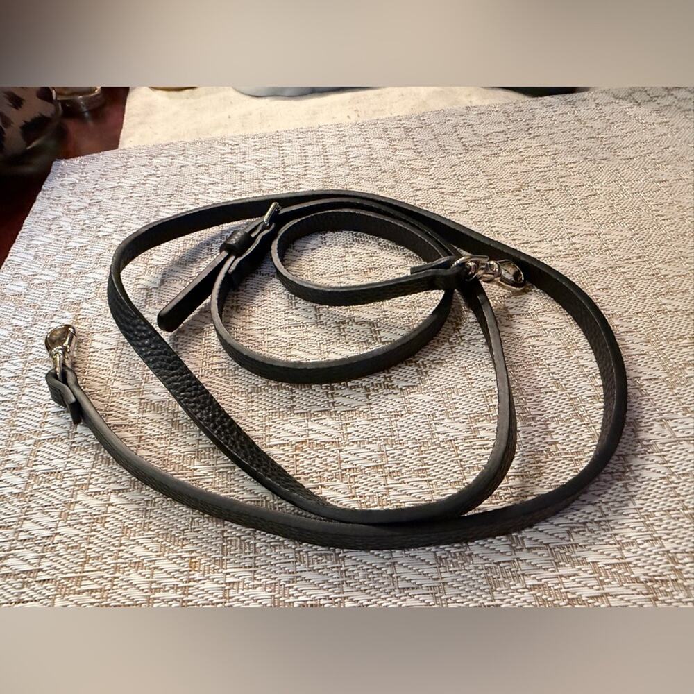 Black faux leather crossbody purse strap gold hardware strap